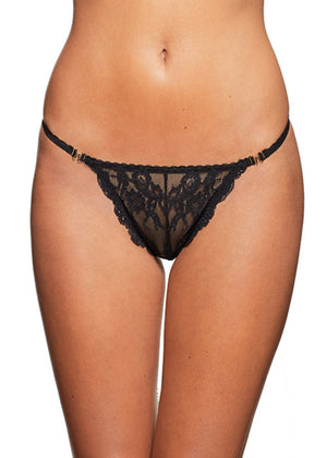 Mariposa Black Thong Panties Underwear By Wings Intimates